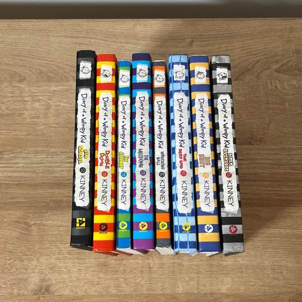 Lot of 8 Diary of a Wimpy Kid Books 10-17 by Jeff Kinney Hardback Paperback